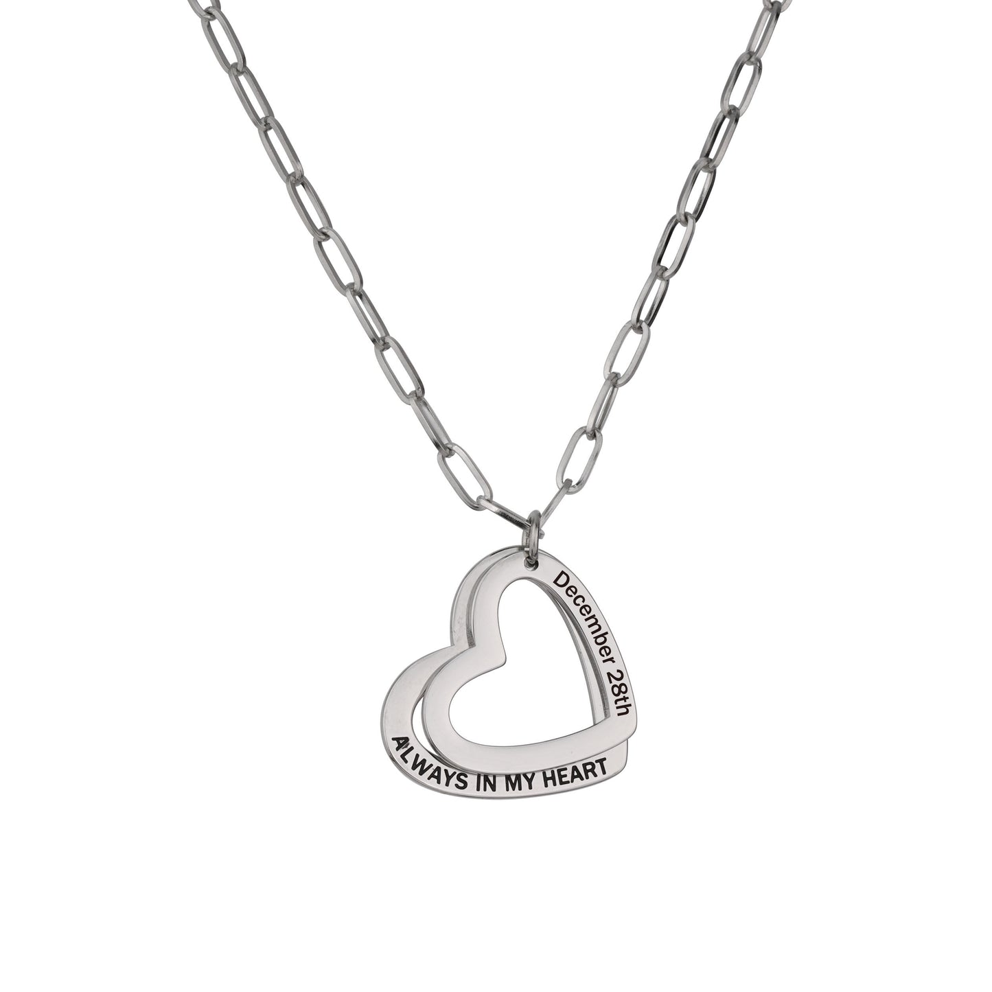 Interlocked Double Heart Necklace