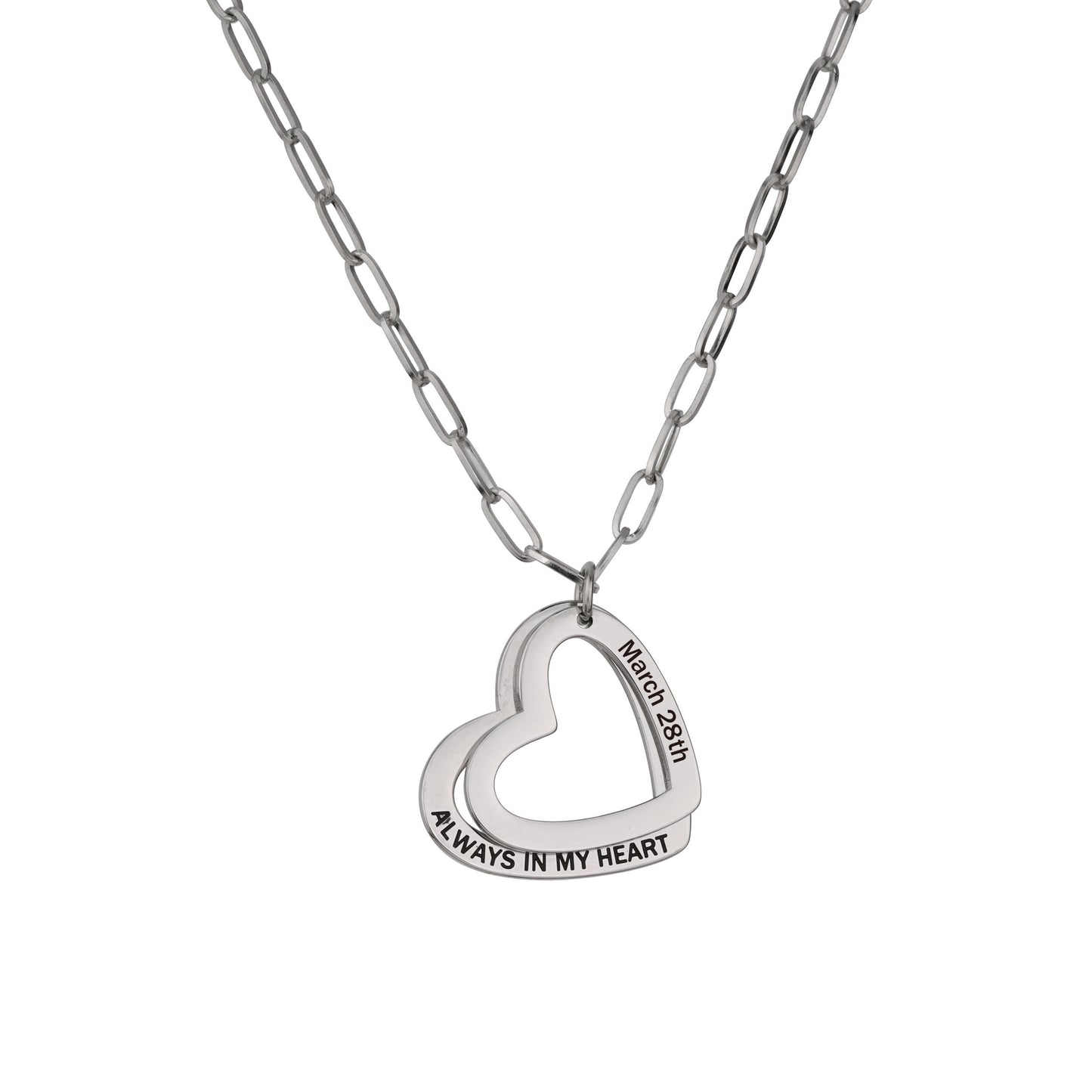 Interlocked Double Heart Necklace