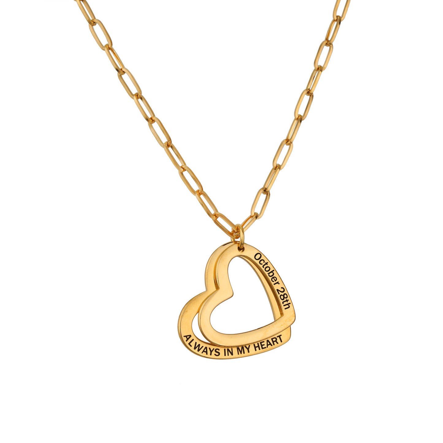 Interlocked Double Heart Necklace